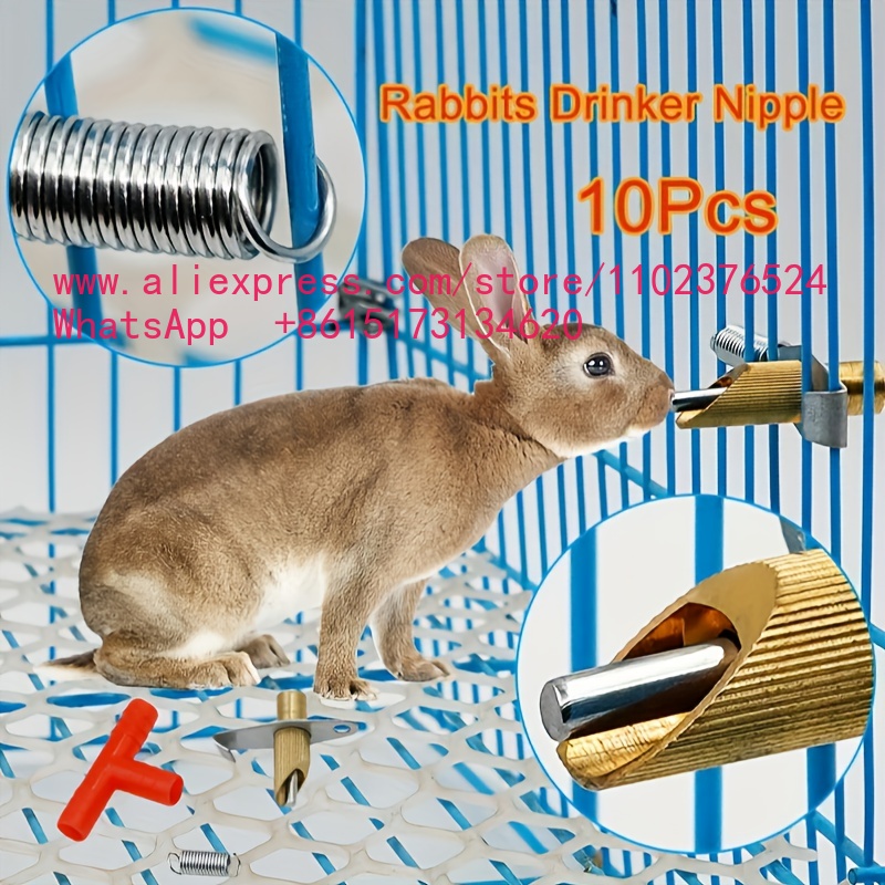 Pet Feeders - 10Pcs Rabbits Drinker Nipple Automatic Feeding