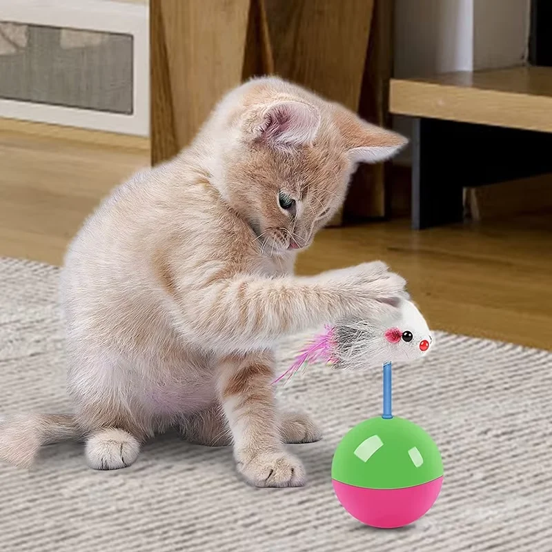 Interactive Cat Toy Ball Mouse - Interactive Squeaky Plush Dog Toy review and price