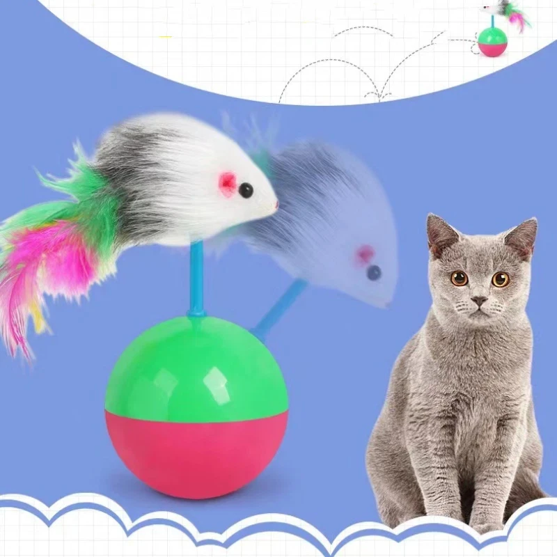 Interactive Cat Toy Ball Mouse - Interactive Squeaky Plush Dog Toy review and price