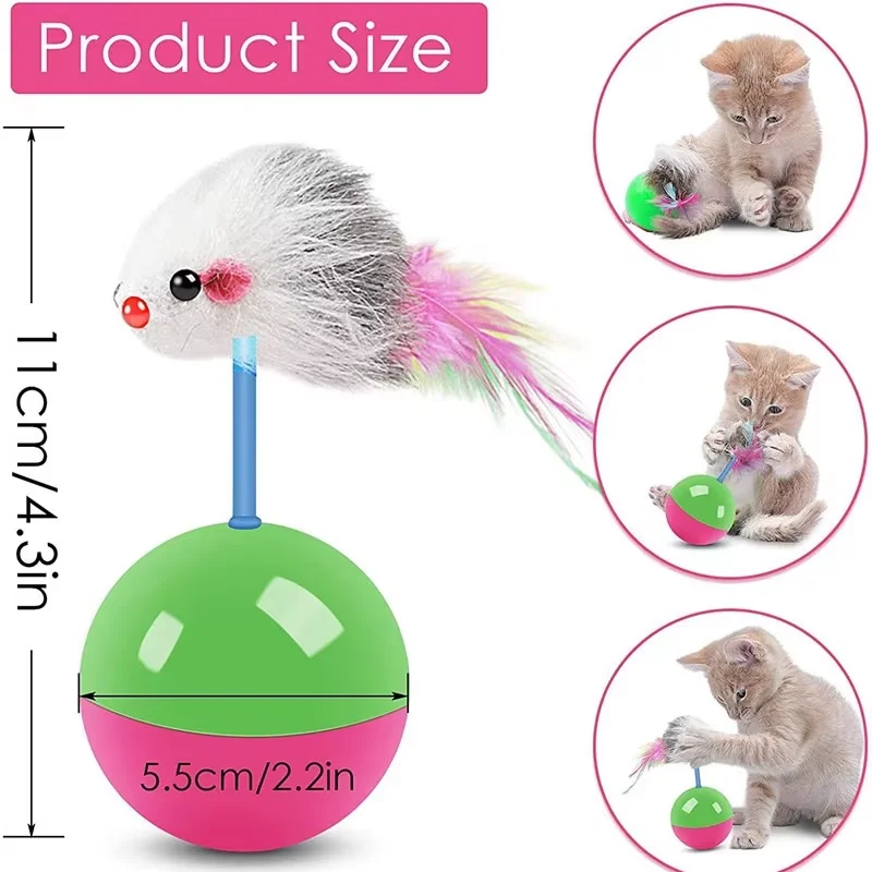 Interactive Cat Toy Ball Mouse - Interactive Squeaky Plush Dog Toy review and price