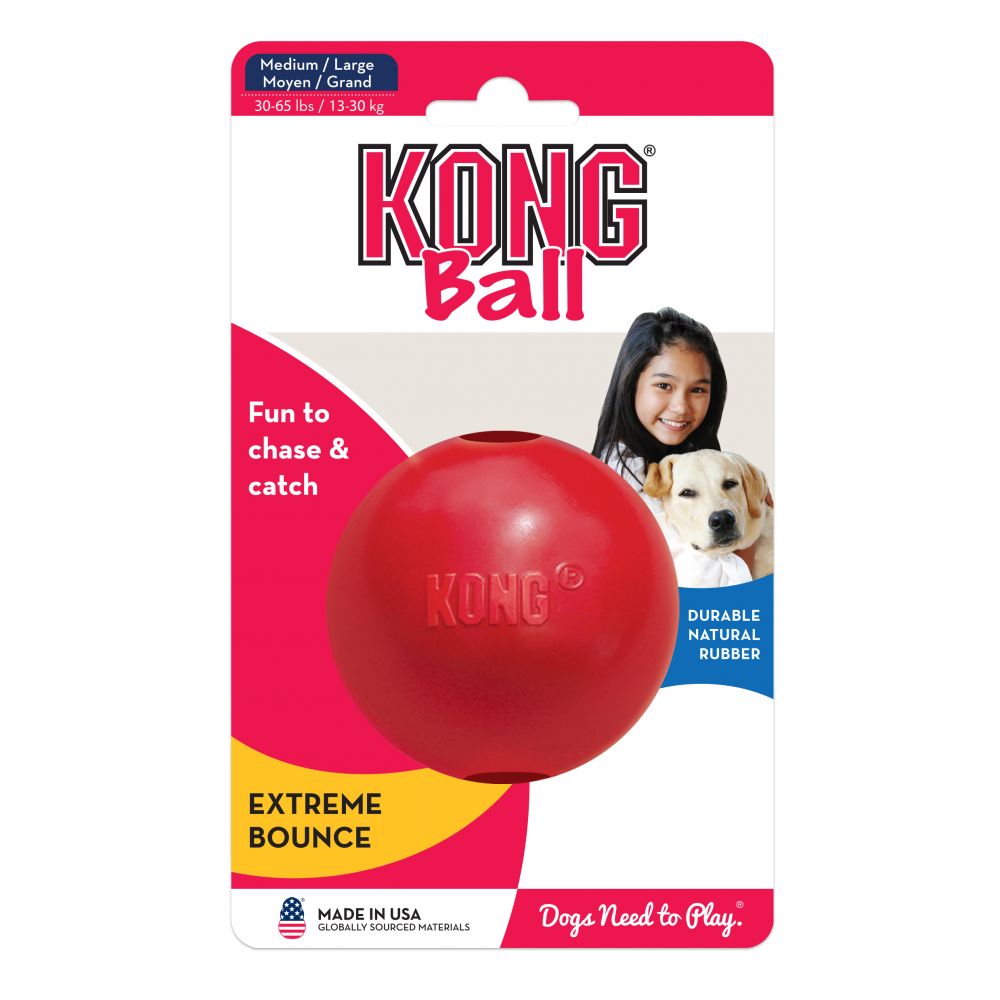 KONG Ball Dog Toy M/L - Indestructible Dog Chew Toy review and price